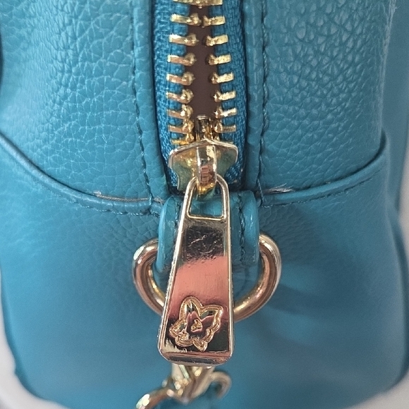 Ora Delphine Leather Teal Satchel - Picture 12 of 13